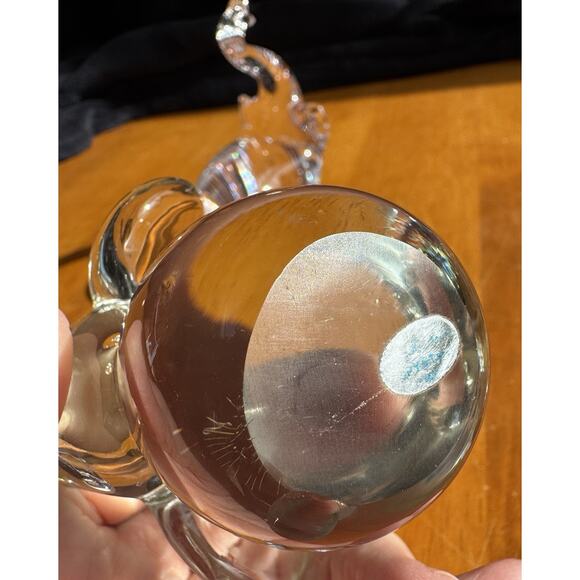 Lead Crystal Elephant Small Figurine Lot of 2 Paperweight Trunk Up - Picture 11 of 12